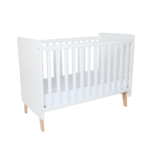 Lit de bébé à barreaux en bois blanc Noah 2.0 60x120 cm 