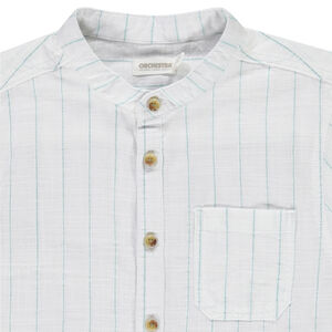 Chemise manches courtes rayée col mao pour garçon 