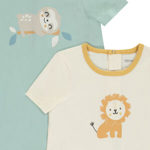 Lot de 4 combinaisons courtes fantaisie en jersey pour bébé garçon 