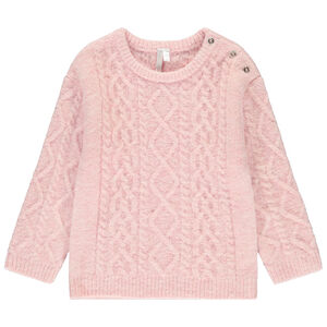  Pull manches longues effet torsadé pour bébé fille  