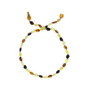 Collier d'ambre pour bébé à clip mix olive 