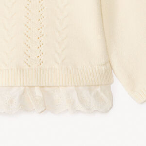 Pull en tricot fantaisie ajouré effet 2-en-1 pour bébé fille 