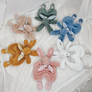 Doudou plat lapin bleu 29 cm 