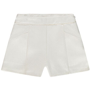 Short taille haute en jacquard et lurex fille 