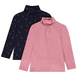 Lot de 2 sous-pulls imprimés cœurs fille 
