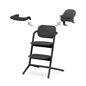 Chaise haute évolutive Lemo 3 en 1 stunning black 