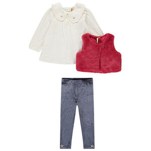 Ensemble 3 pièces de fête pour bébé fille 