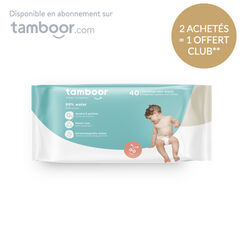 Lingettes bébé hypoallergéniques x40 - 2 achetés=1 offert pour les membres CLUB , Tamboor