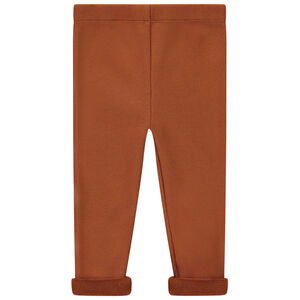 Caleçon uni côtelé et doublé polaire pour bébé fille 