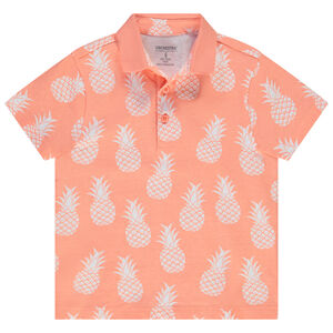 Polo manches courtes en coton piqué imprimé fantaisie pour garçon 