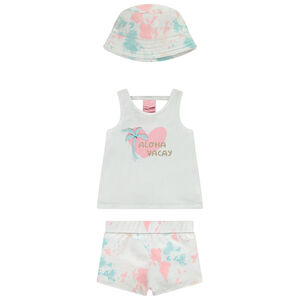 Ensemble débardeur fantaisie + short + bob tie & dye pour bébé fille  