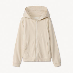 Gilet à capuche en molleton uni pour fille 