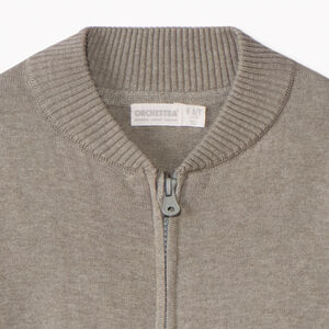 Gilet zippé en tricot uni pour garçon 