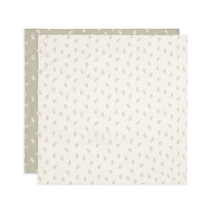 Lot de 2 langes en gaze de coton 115 x 115 cm Twig olive green 