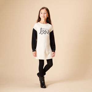 Robe en tricot demi-oversize fantaisie effet colorblock pour fille  