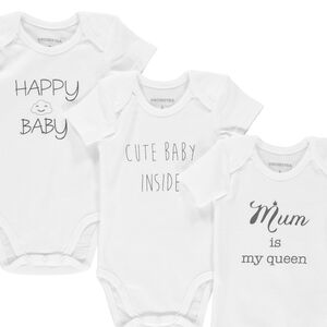 Lot de 7 bodies manches courtes à message printé pour bébé 