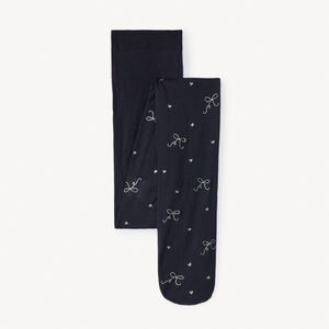 Collant fin imprimé nœuds pour fille   