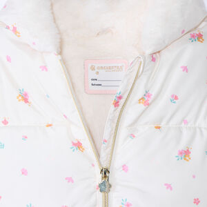 Doudoune imprimée fleurs et doublé sherpa pour bébé fille  