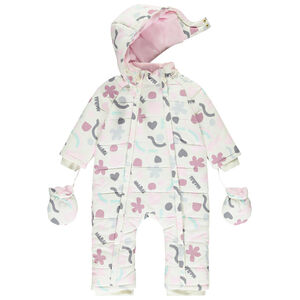 Combi-pilote imprimé arty pour bébé fille avec finitions différentes selon l'âge 