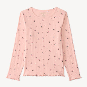 T-shirt manches longues fille imprimé fleuri 
