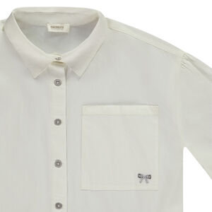 Chemise courte à manches longues bouffantes pour fille 