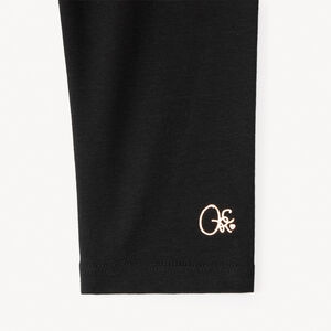 Lot de 2 leggings courts unis print logo fille 
