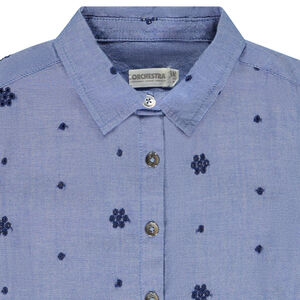 Chemise manches longues avec broderie pour fille  