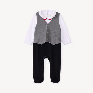 Dors-bien effet smoking 2 en 1 + nœud papillon pour bébé garçon 