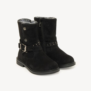 Demi-bottes fille zippées en fausse fourrure 