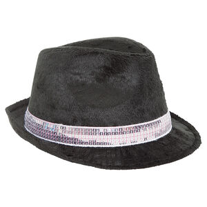 Borsalino en sherpa à sequins roses 