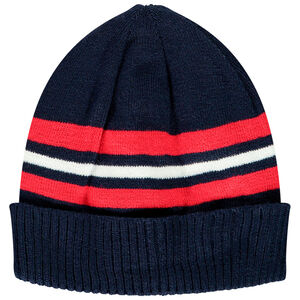 Bonnet en tricot à bandes contrastées pour enfant garçon 