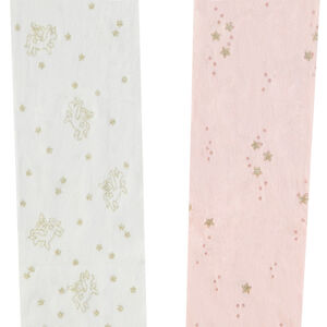 Lot de 2 paires de collants fins imprimés pailletés pour bébé fille 
