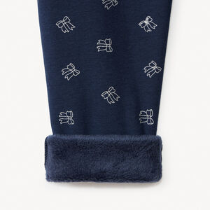 Jogging molleton imprimé nœuds et doublé pour fille 