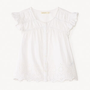 Tunique manches courtes en voile fantaisie uni pour fille 