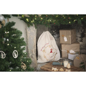 Pochon en tissu pour cadeaux de Noël 