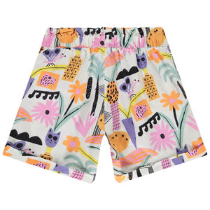 Short en sergé imprimé fantaisie fille 