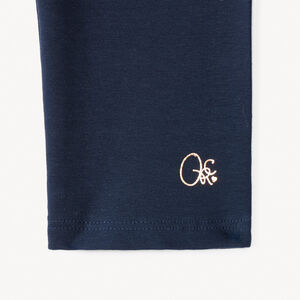 Lot de 2 leggings courts unis print logo fille 
