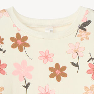 Sweat molleton oversize bébé fille imprimé fantaisie 