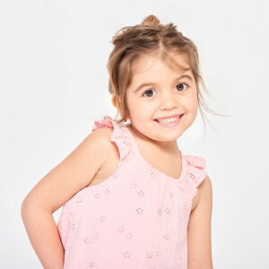 Robe dos croisé en broderie anglaise pour bébé fille 