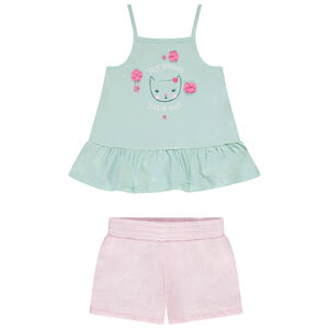 Ensemble 2 pièces avec patchs effet pétales 3D pour bébé fille 