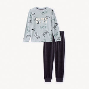 Set pyjama en velours imprimé gameboy pour garçon 