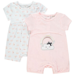 Lot de 2 combinaisons courtes à motifs nuages 