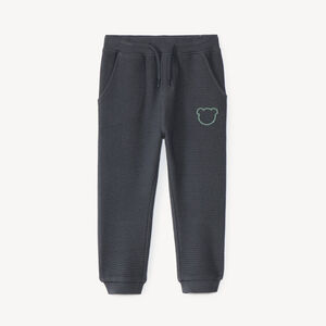 Pantalon de jogging bébé garçon en maille nid d'abeille motif ourson 