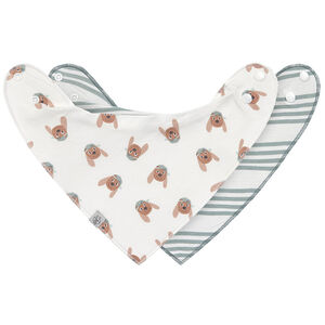 Lot de 2 bavoirs bandanas imperméable Tiny Team Dog 
