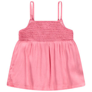 Top uni à bretelles avec buste en crochet fille 