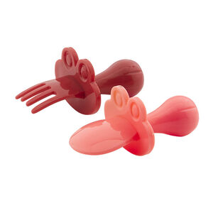 Lot de 2 couverts ergonomiques montessori Yummix - Rose 