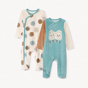 Lot de 2 dors-bien velours Tic & Tac Disney pour bébé garçon avec ouvertures différentes selon l'âge 