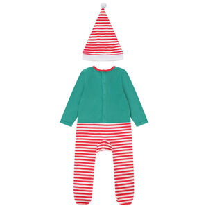 Ensemble ludique lutin de Noël dors-bien + bonnet pour bébé 