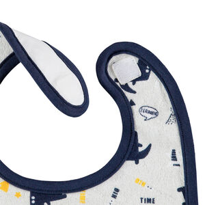 Lot de 3 bavoirs en coton dinosaures à scratch 