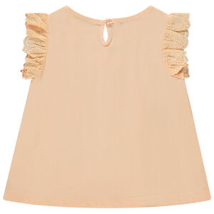 T-shirt manches courtes avec broderie anglaise fille 